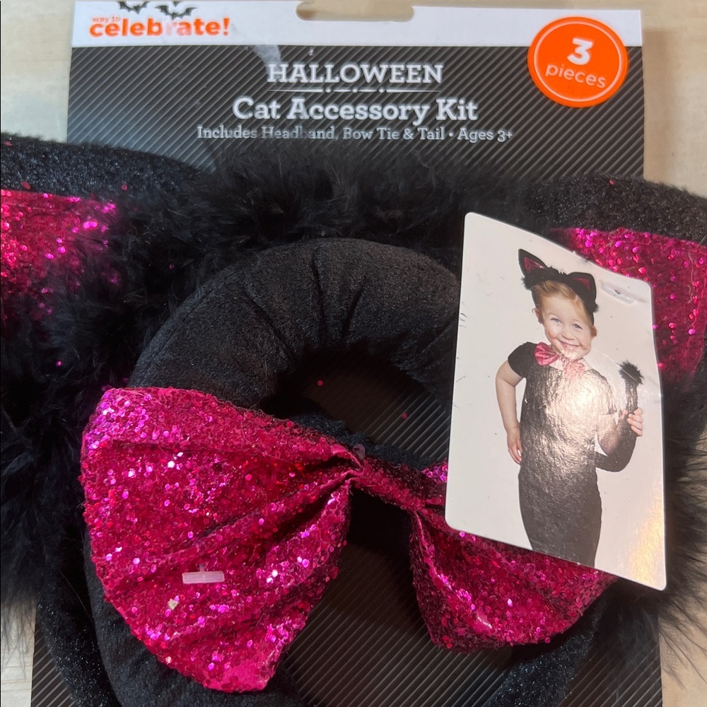 Sparkly Pink Cat Costume Set